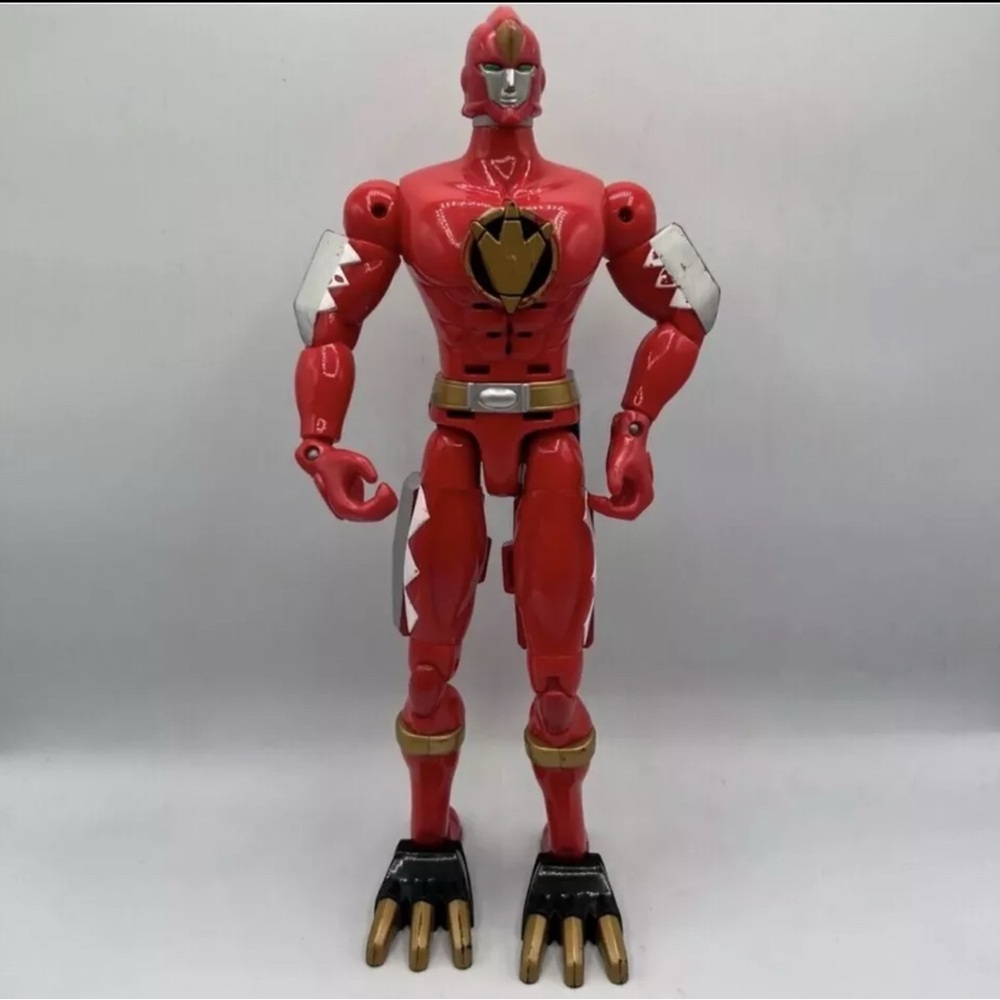 Vintage 2003 Power Rangers Dino Thunder Talking 12” Red Battlized Ranger Figure